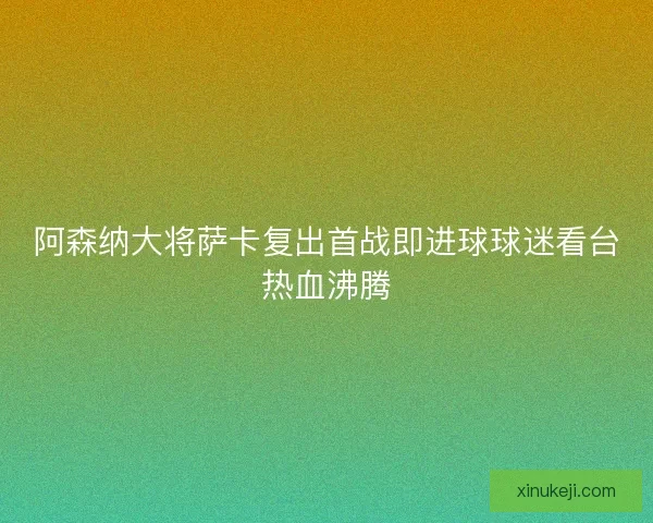 阿森纳大将萨卡复出首战即进球球迷看台热血沸腾