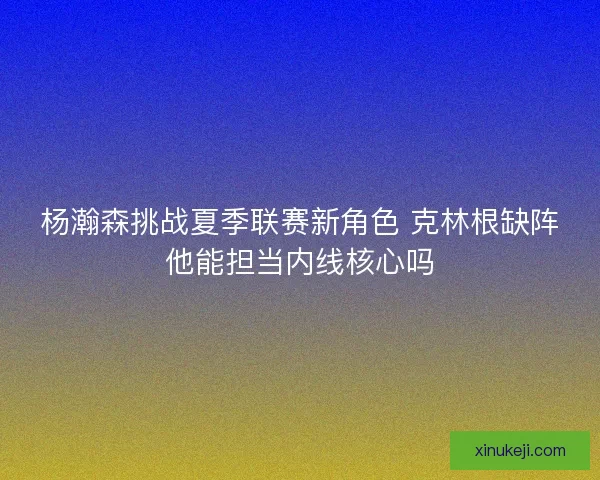 杨瀚森挑战夏季联赛新角色 克林根缺阵他能担当内线核心吗