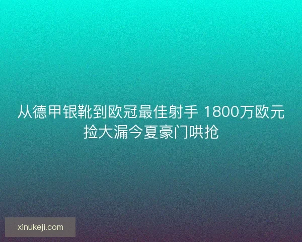 从德甲银靴到欧冠最佳射手 1800万欧元捡大漏今夏豪门哄抢